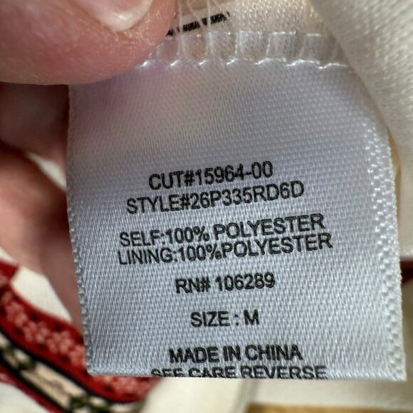 Trixxi V-Neck Short Romper M Floral Boho White Bohemian Whimsical Romantic - Picture 11 of 13